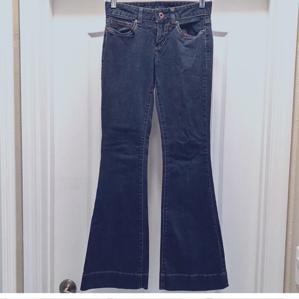 Guess Charlie Ultra Flare Dark Blue Jeans 26 - Picture 2 of 13